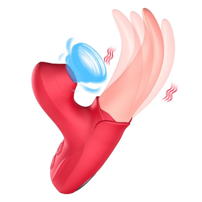 Female licking, vibration, sucking three-in-one fashion vibrator simulation tongue masturbator AV female sex toys