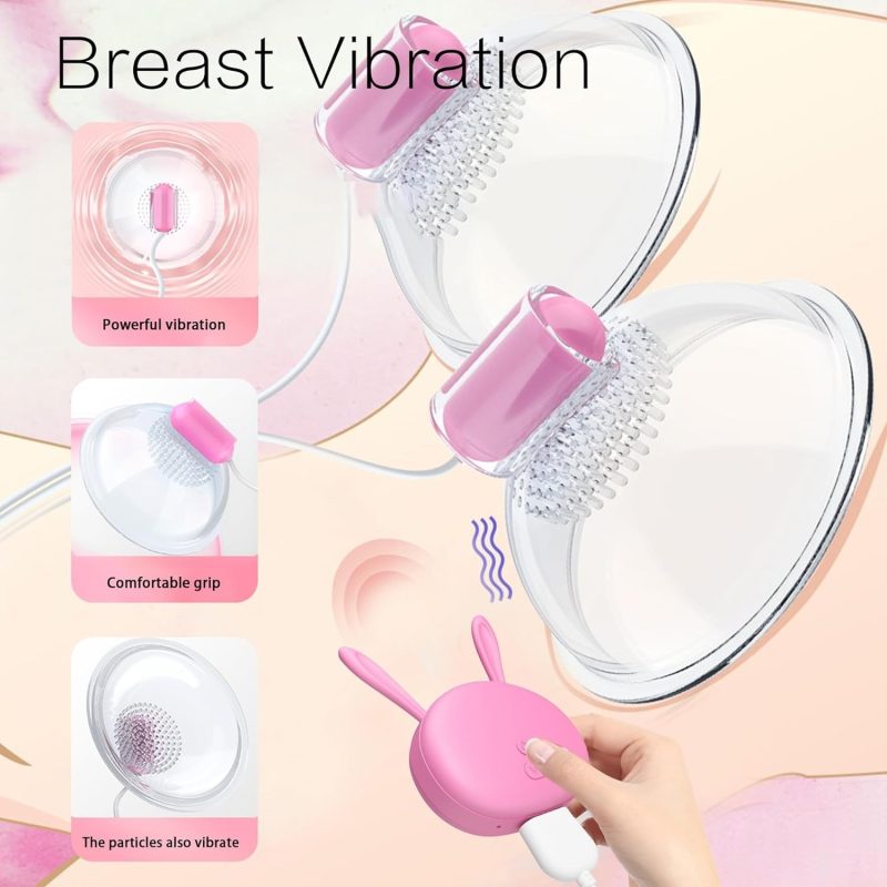 Sexy Big Breast Breast Massage Vibrating Nipple Clamp Sucking Stimulator Female Breast Massager - Image 13