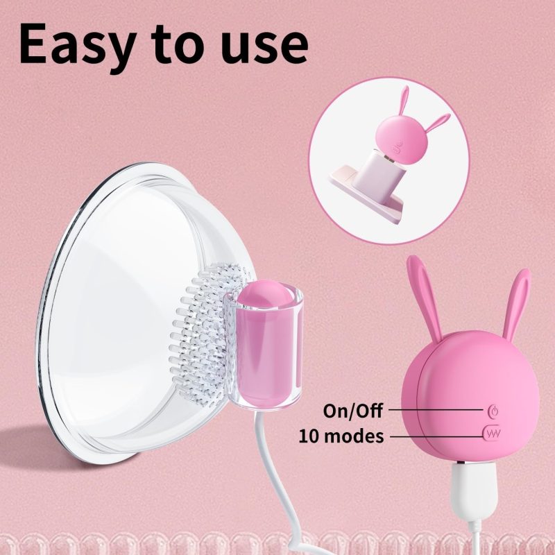 Sexy Big Breast Breast Massage Vibrating Nipple Clamp Sucking Stimulator Female Breast Massager - Image 14
