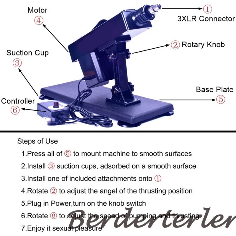 Sex Machine with Suction Cup Adapter Automatic Dildo Machine 3 XLR Connectors - Image 2