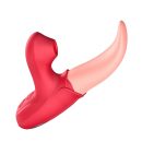 Female licking, vibration, sucking three-in-one fashion vibrator simulation tongue masturbator AV female sex toys