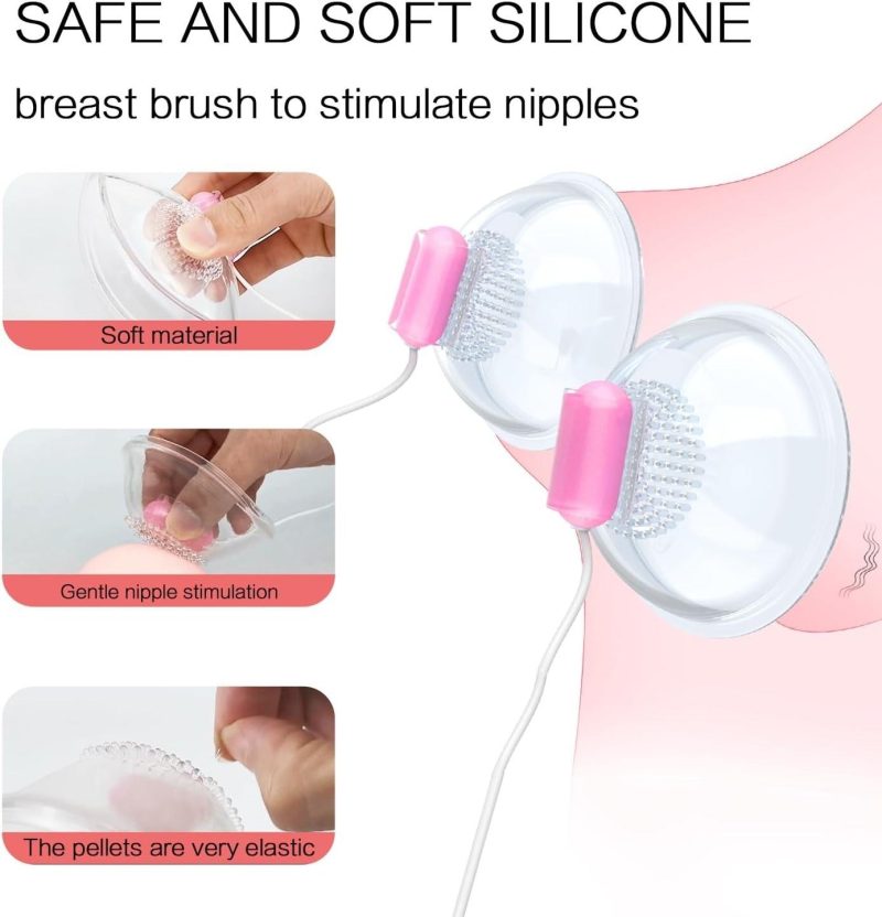 Sexy Big Breast Breast Massage Vibrating Nipple Clamp Sucking Stimulator Female Breast Massager - Image 4