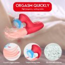 Female licking, vibration, sucking three-in-one fashion vibrator simulation tongue masturbator AV female sex toys