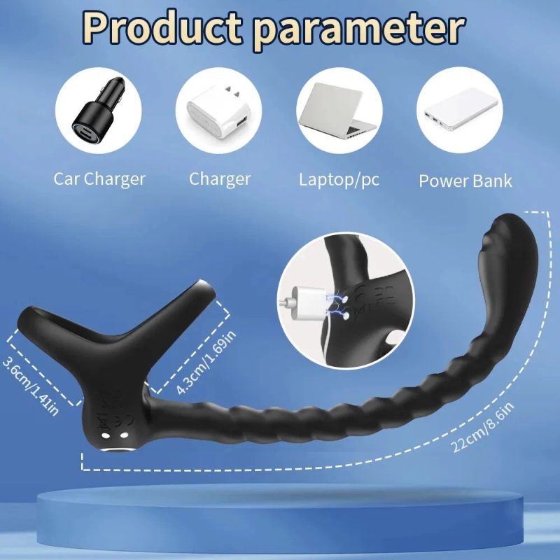 Anneau-Pénien-Vibrateur-De-Prostate-Pour-Hommes-Jouets-Sans-Fil-Plug-Anal-Neuf - Image 7