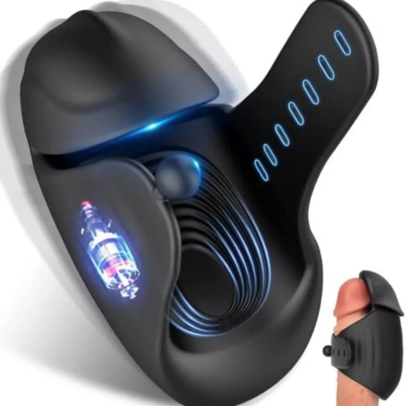 Electric Men Penis Enlarger Stretch Sleeve Enlargement Enhancer Trainer Extender - Image 3