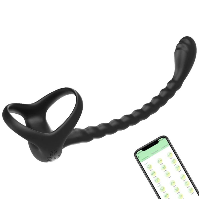 Anneau-Pénien-Vibrateur-De-Prostate-Pour-Hommes-Jouets-Sans-Fil-Plug-Anal-Neuf - Image 3